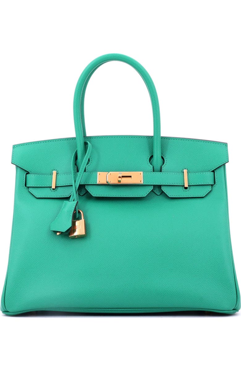 Pre-Owned Hermes Birkin Handbag Green Epsom with Gold Hardware 30, Main, color, Vert Verone