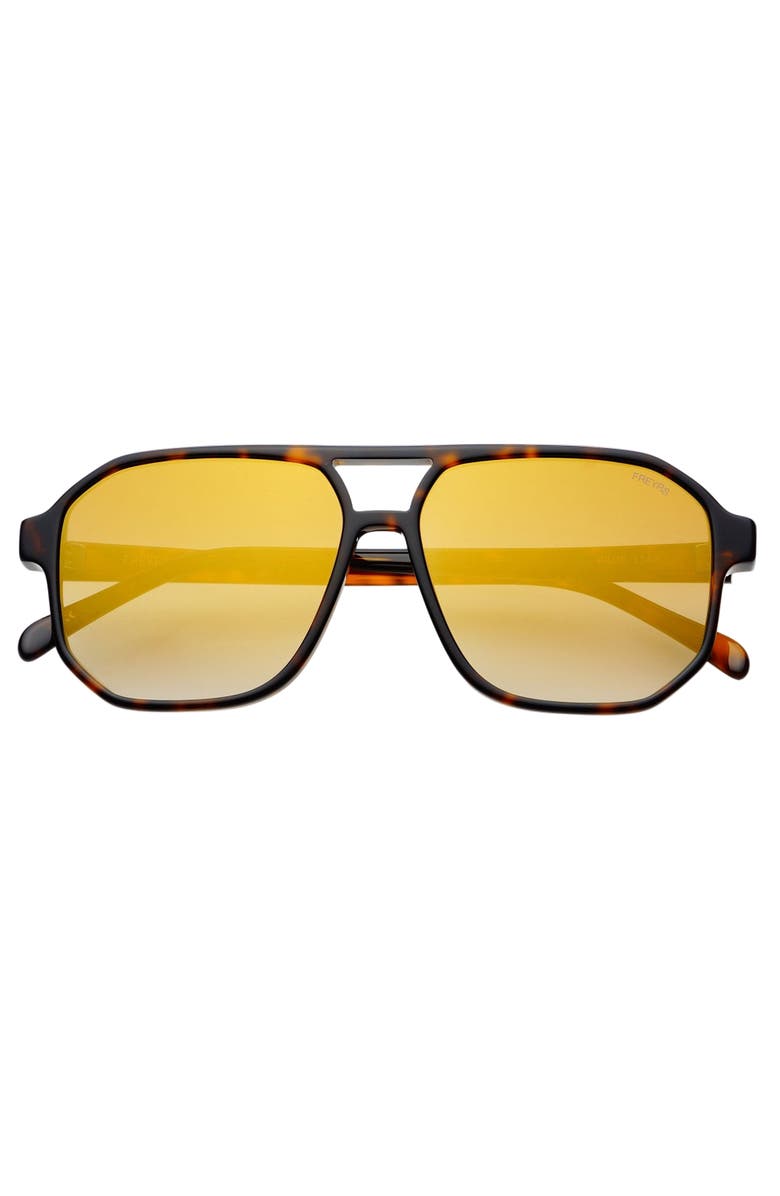 FREYRS Eyewear Billie Aviator Sunglasses, Main, color, Tortoise / Gold Mirror