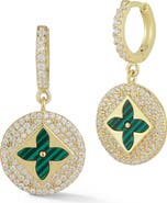 SPHERA MILANO Cubic Zirconia Clover Drop Earrings