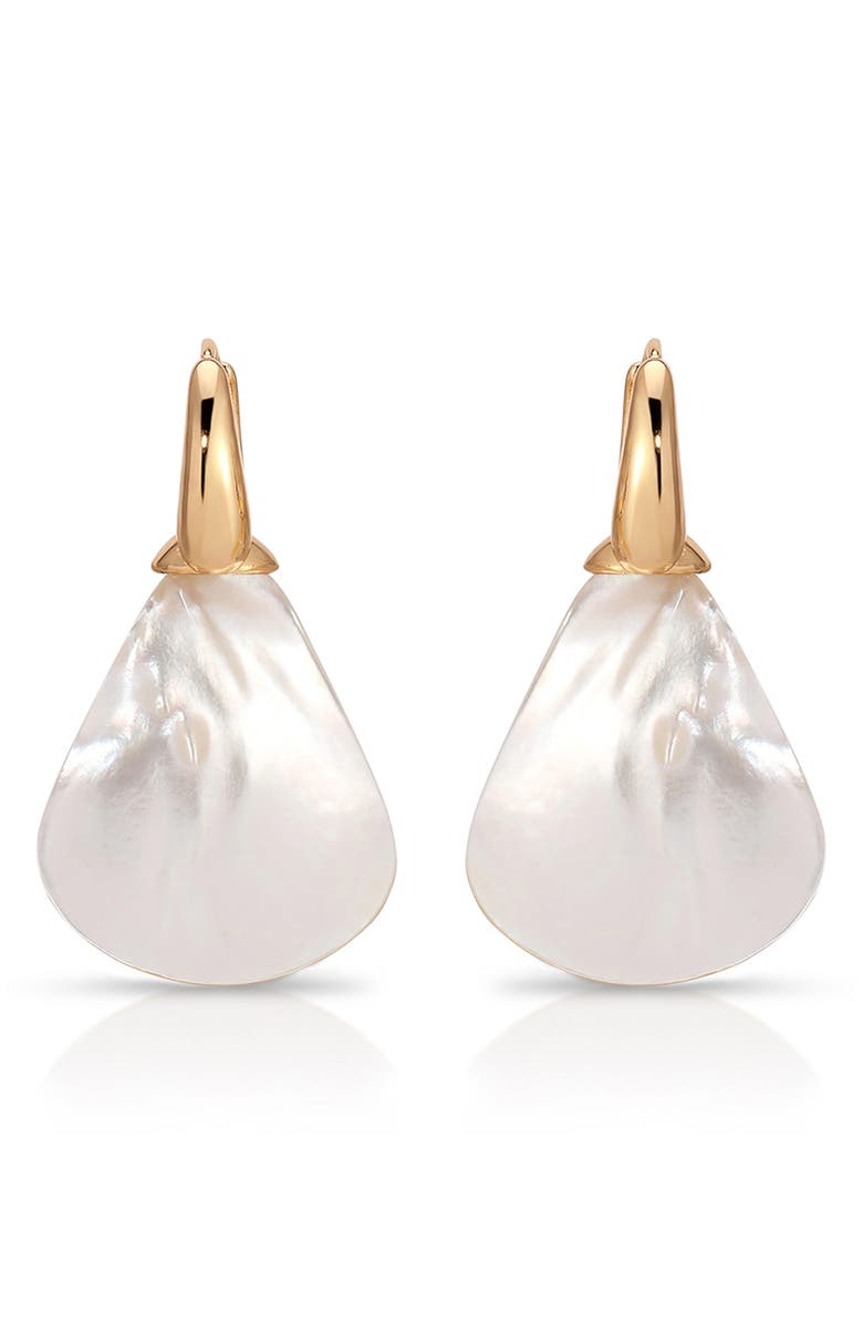 Ettika Sun Kissed Mother-of-Pearl Earrings, Alternate, color, Gold