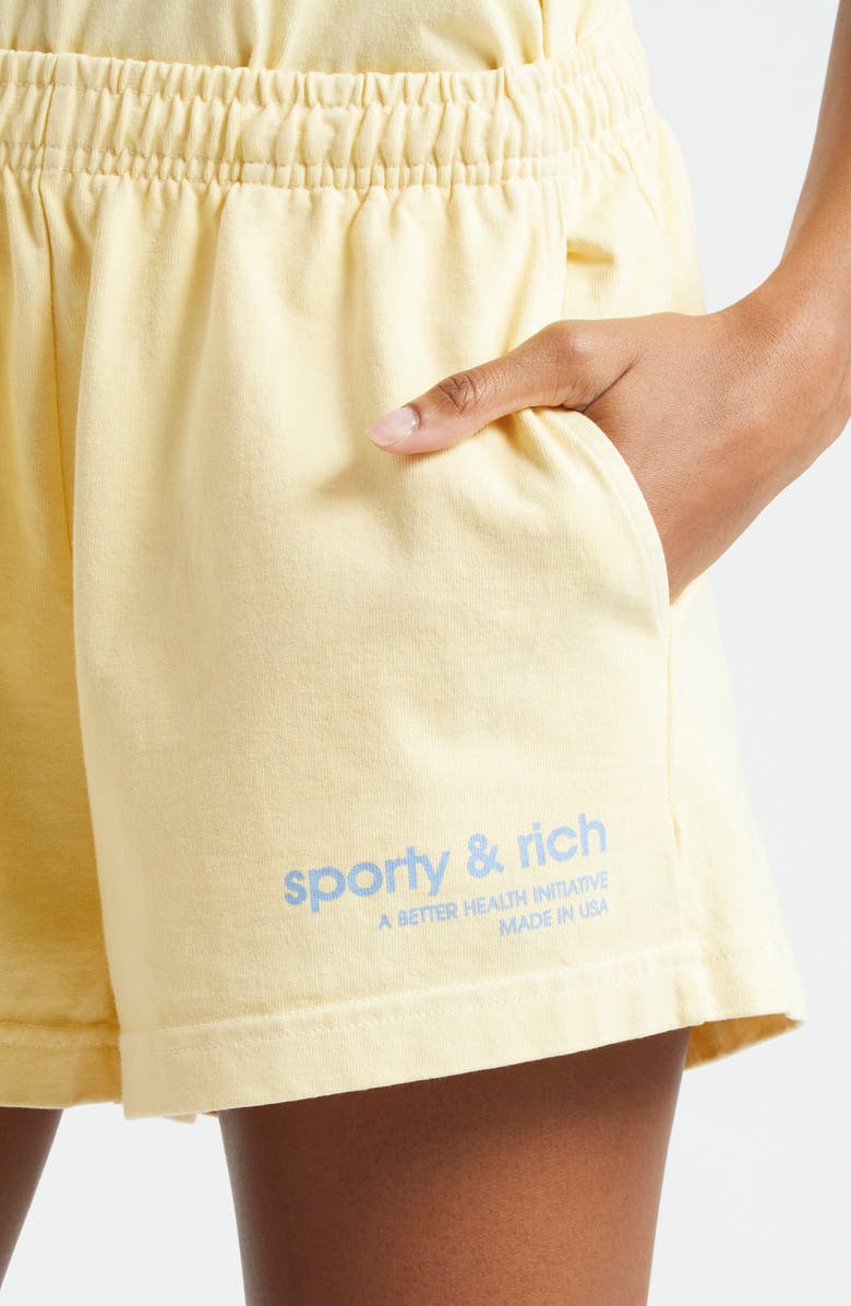 Sporty & Rich USA Health Club Cotton Disco Shorts, Alternate, color, 