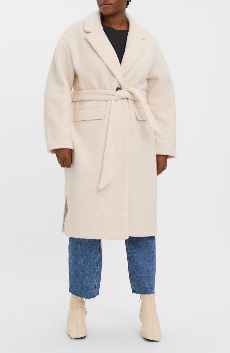 VERO MODA CURVE Garbo Belted Coat, Main, color, 