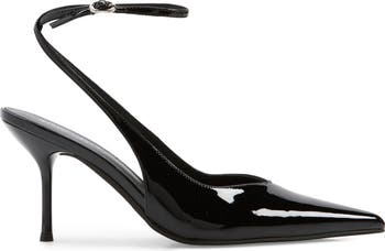 Executive Ankle Strap Pointed Toe Slingback Pump