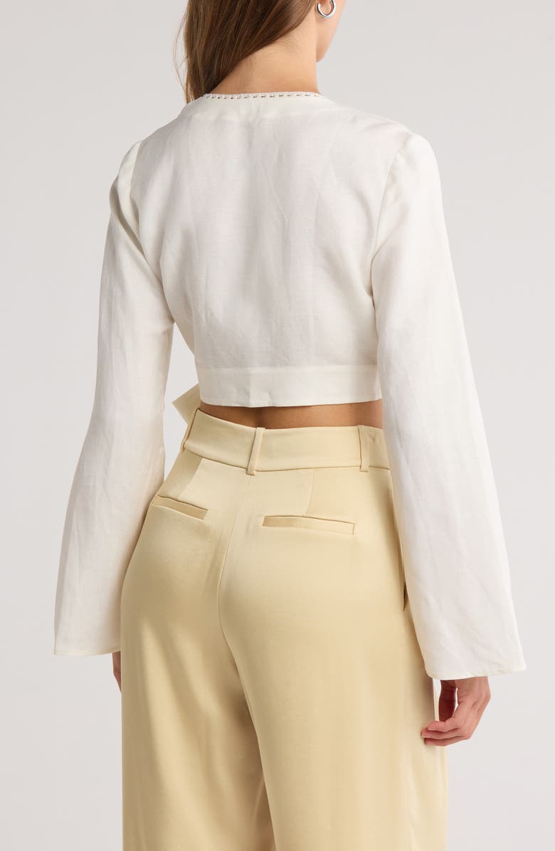 Simkhai Hailey Wrap Crop Top, Alternate, color, White
