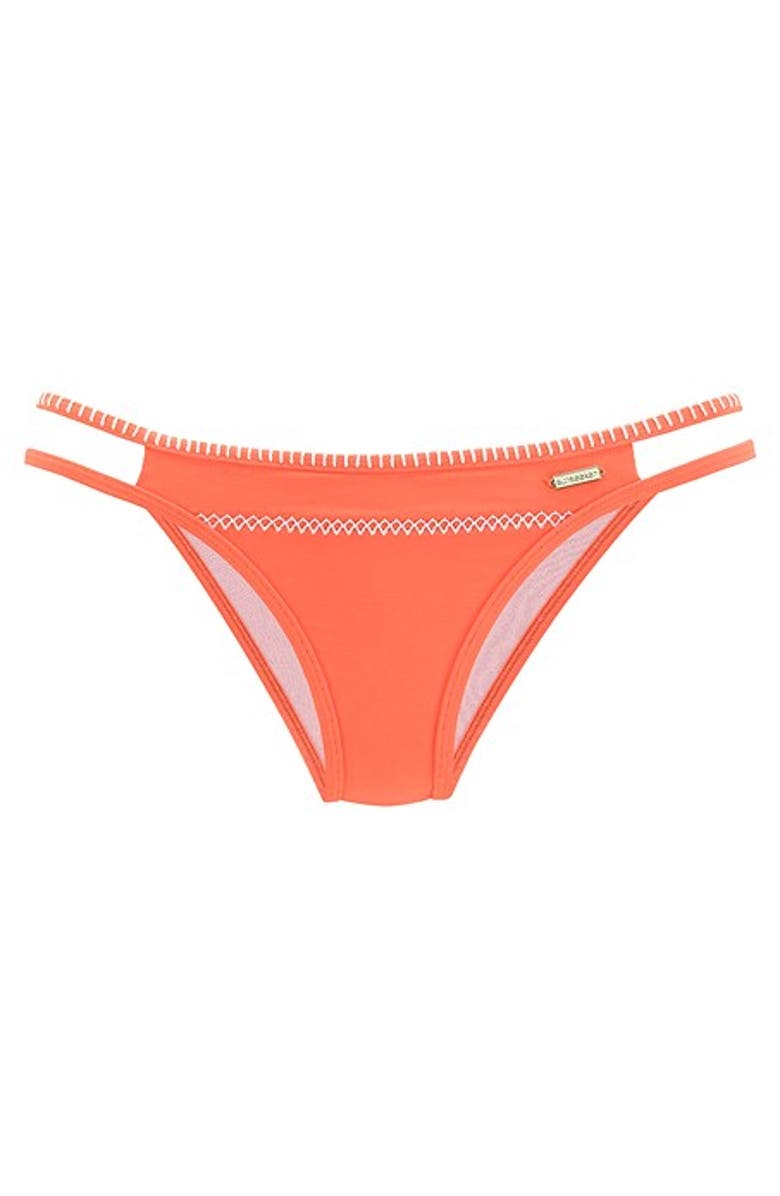 LASCANA Women's Strappy Cheeky Bikini Bottom, Alternate, color, Coral