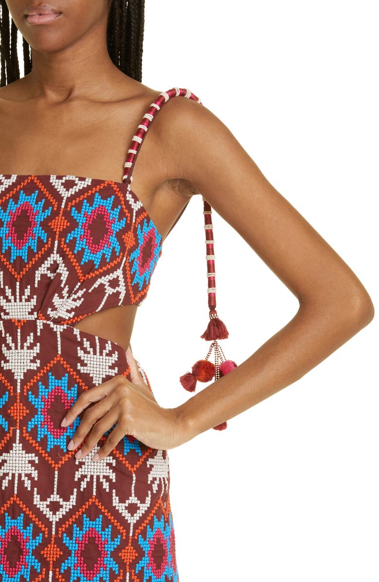 Johanna Ortiz Leyenda Anudada Embroidered Strap Convertible Dress, Alternate, color, 