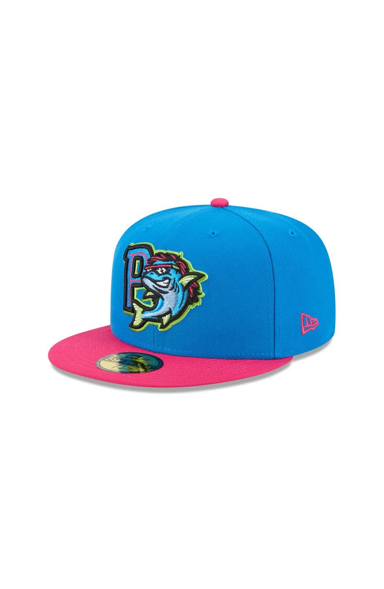 New Era Men's New Era Blue Pensacola Blue Wahoos Theme Nights 59FIFTY Fitted Hat, Main, color,