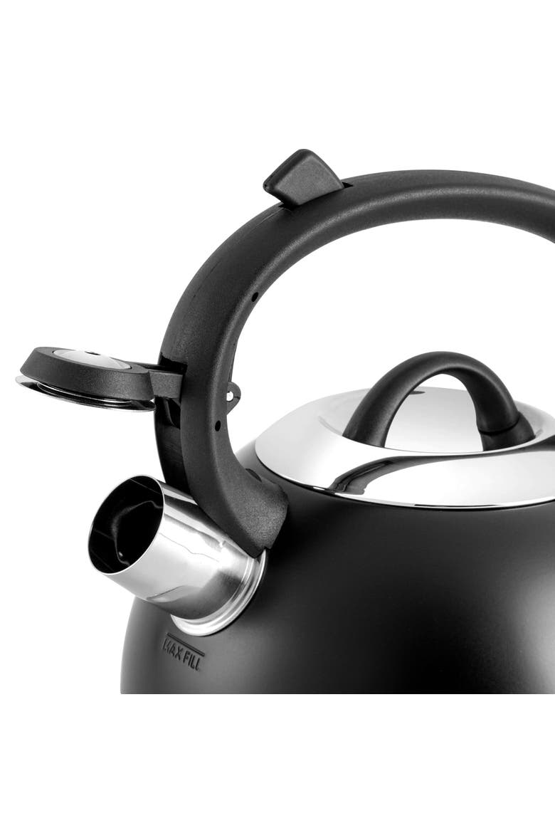 Flintshire 1.75 Quart Whistling Stovetop Tea Kettle, Alternate, color, Black