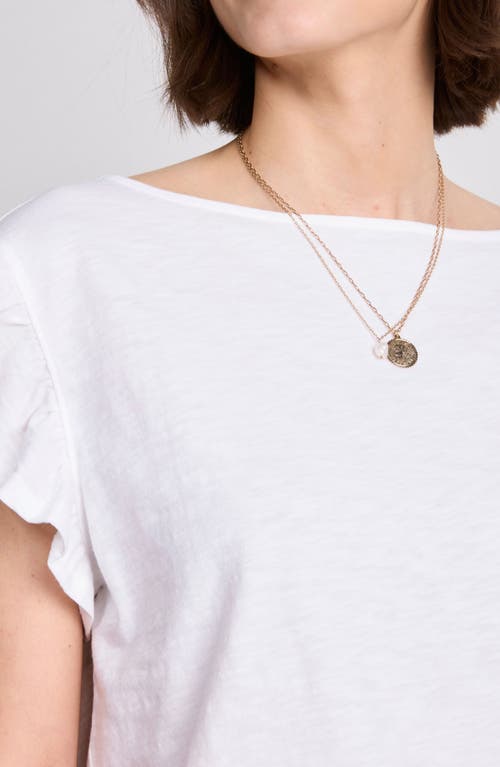 Vineyard Vines Flutter Sleeve Cotton T-shirt In White Cap