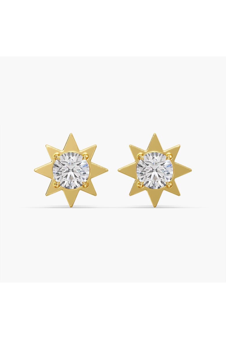 Petite Starburst Lab Diamond Studs in 14K Gold, Main, color, Yellow Gold