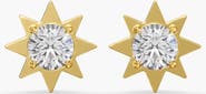 Everlee Petite Starburst Lab Diamond Studs in 14K Gold