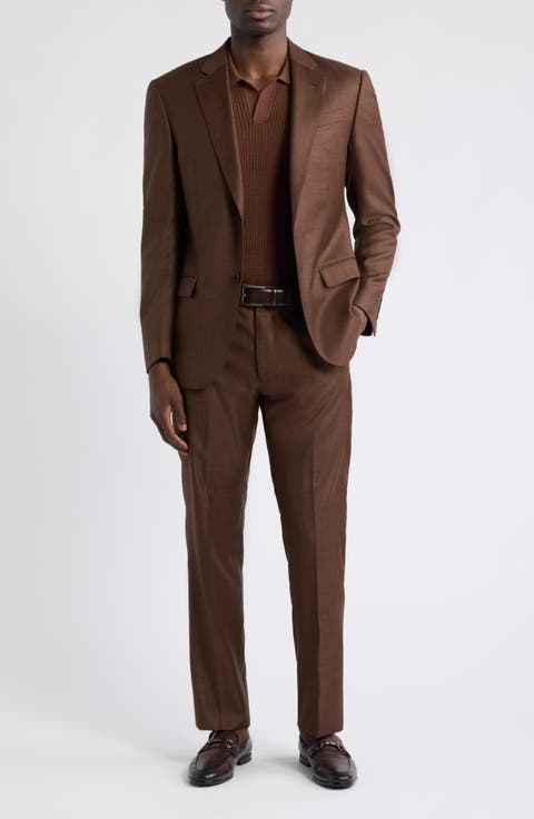 G-Line Brown Mélange Wool Suit