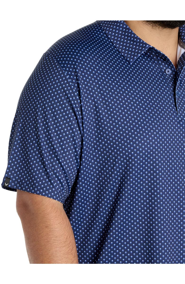 Callaway Big & Tall Printed Performance Polo Shirt, Alternate, color, Peacoat