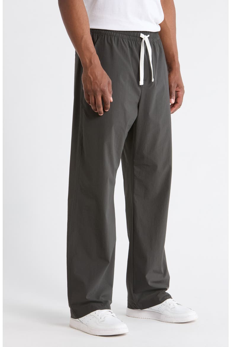 Tim Stretch Nylon Drawstring Pants, Alternate, color, BLACK