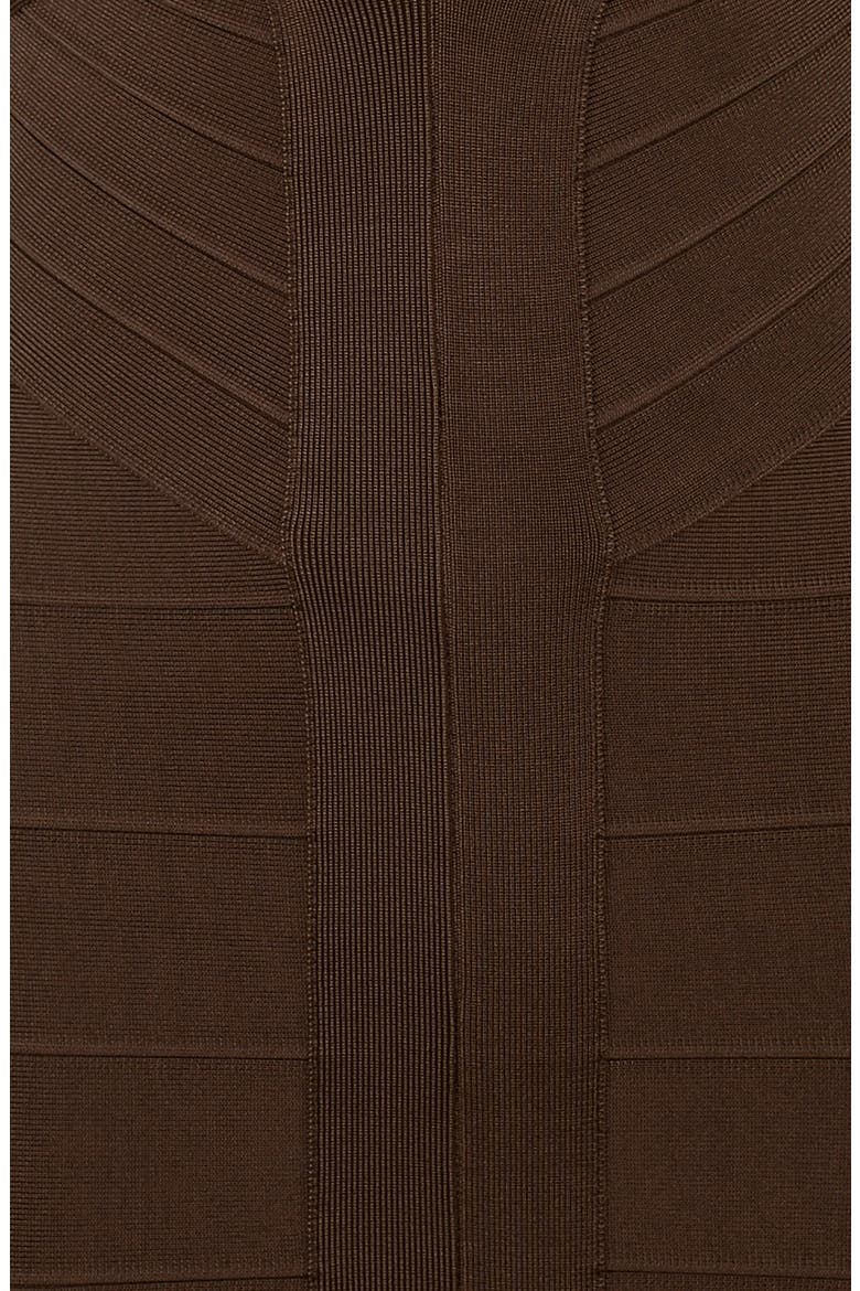 The Super Plunge Long Sleeve Bandage Minidress, Alternate, color, CHOCOLATE