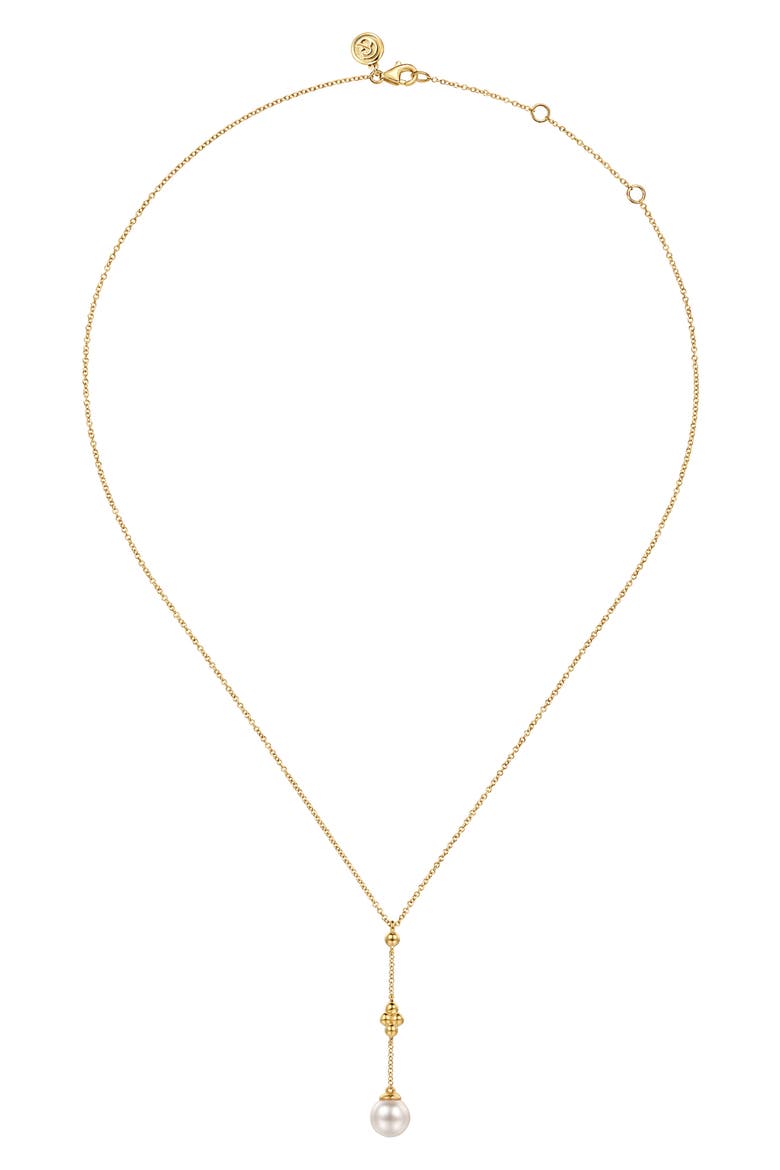 Bujukan 14k Gold Cultured Pearl Y-Necklace, Alternate, color, 14K YELLOW GOLD