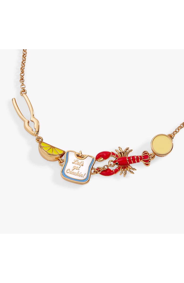 Alex and Ani Lobster Boil 'Let's Get Crackin!' Inline Charm Bracelet, Alternate, color, Gold