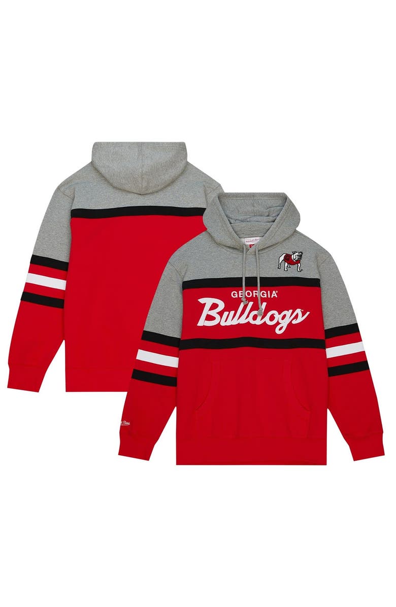 Mitchell & Ness Men's Mitchell & Ness Red Georgia Bulldogs Head Coach Pullover Hoodie, Main, color, 