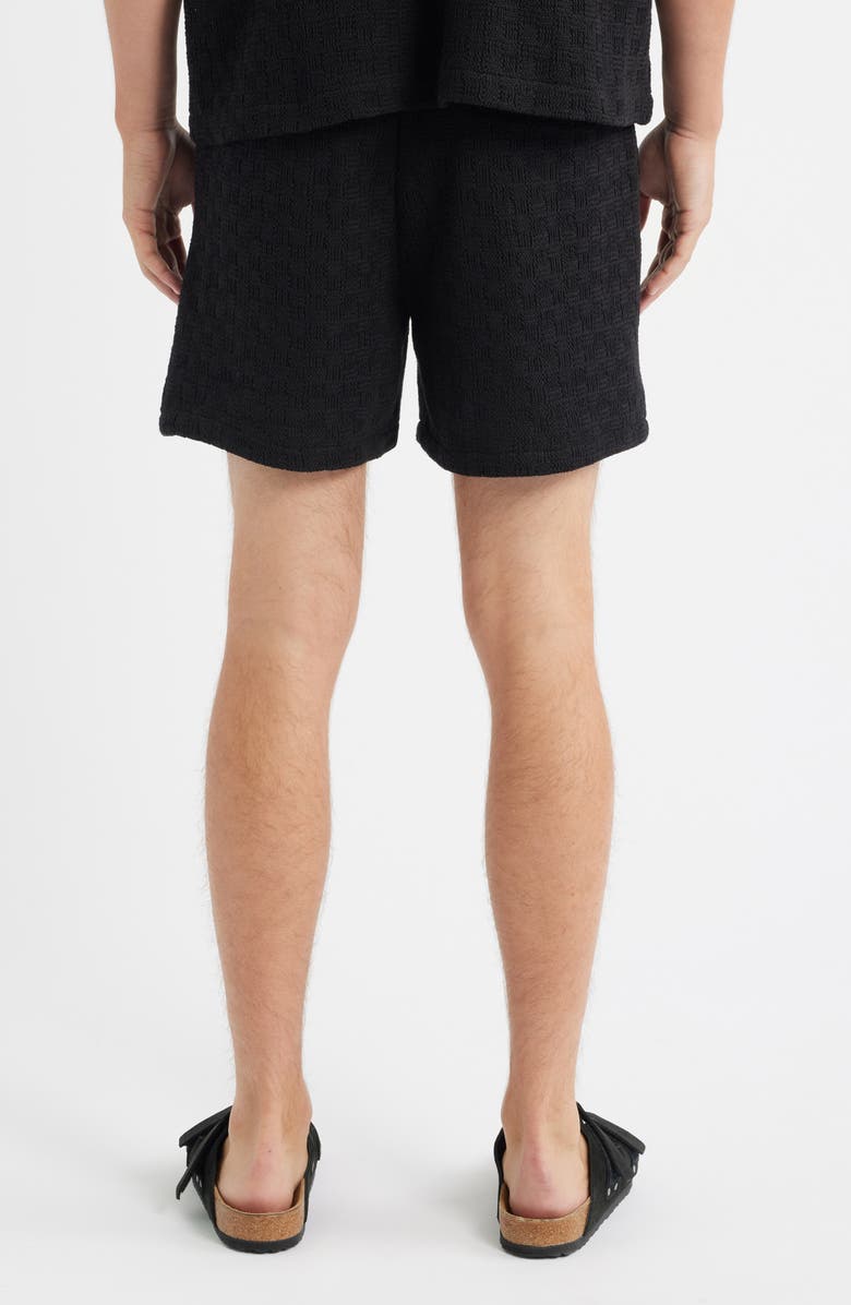 RIZORT Gregory Basket Weave Knit Drawstring Shorts, Alternate, color, Black