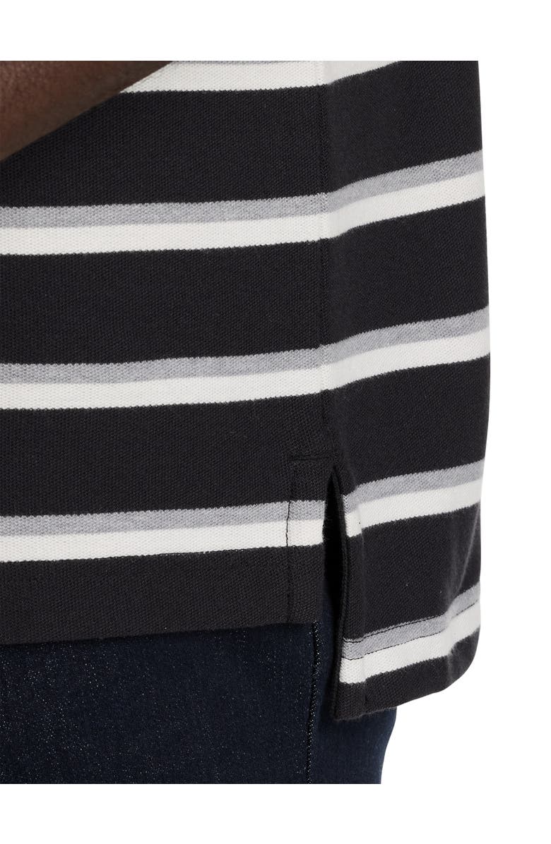 Harbor Bay by DXL Medium Striped Polo Shirt, Alternate, color, Black Multi