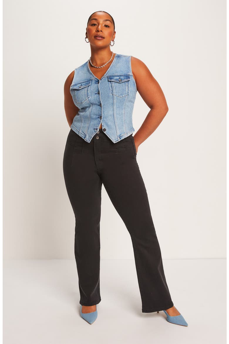 Dorian Ultrahigh Waist Bootcut Jeans, Alternate, color, BLACK
