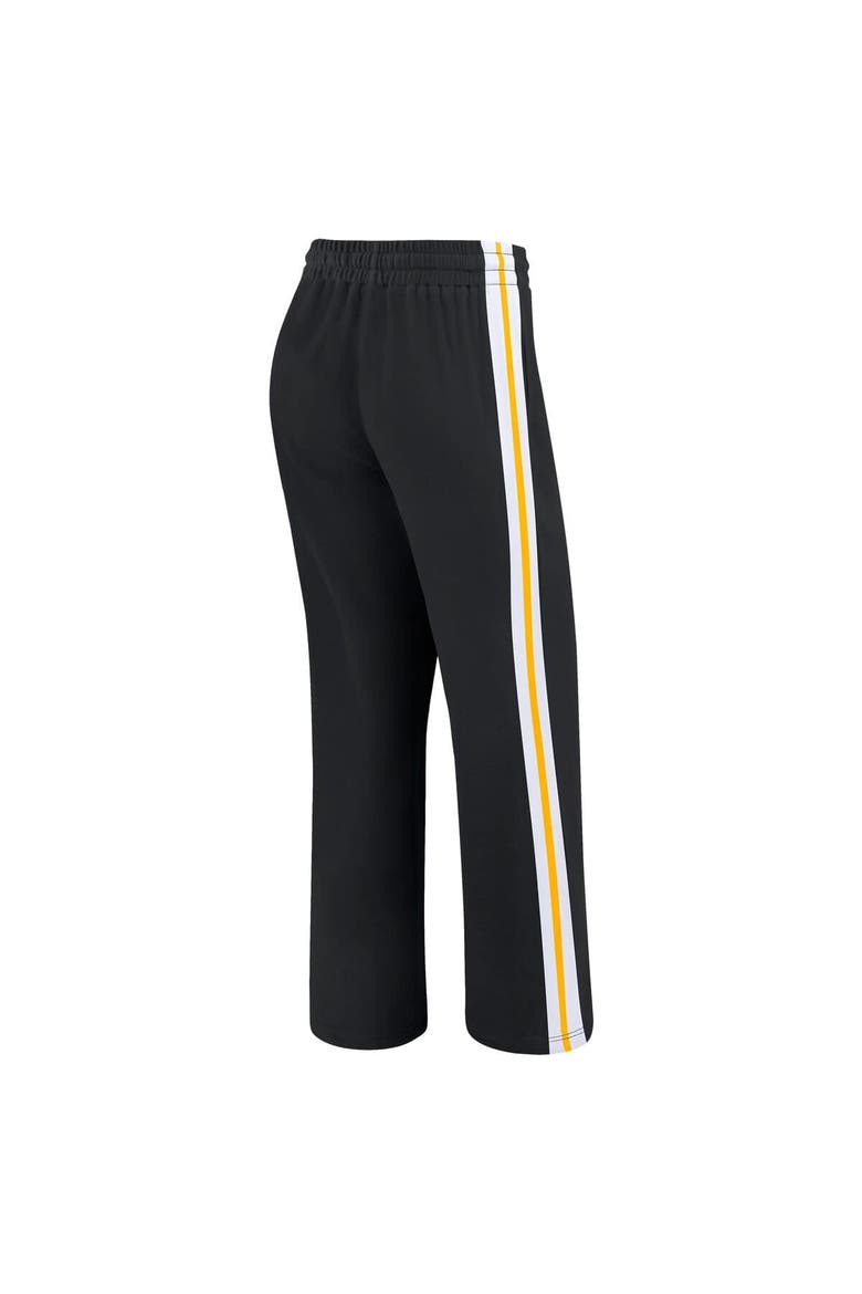 Women's WEAR by Erin Andrews Black Pittsburgh Steelers Color-Block Straight Leg Pants, Alternate, color, Black