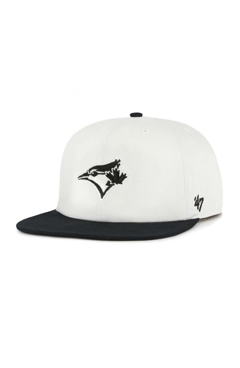 '47 Men's '47 White/Black Toronto Blue Jays Foundation Captain Snapback Hat, Alternate, color,