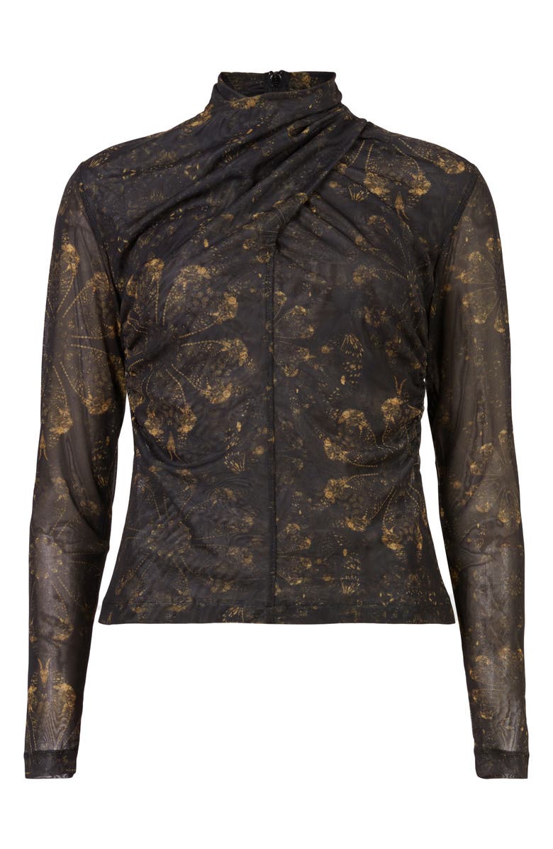 AllSaints Tia Gloria Long Sleeve Mesh Top, Alternate, color, 