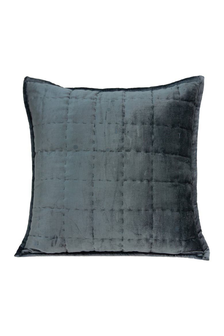 Anajar Transitional Solid Quilted Pillow - 20" x 20" - Charcoal, Alternate, color, CHARCOAL