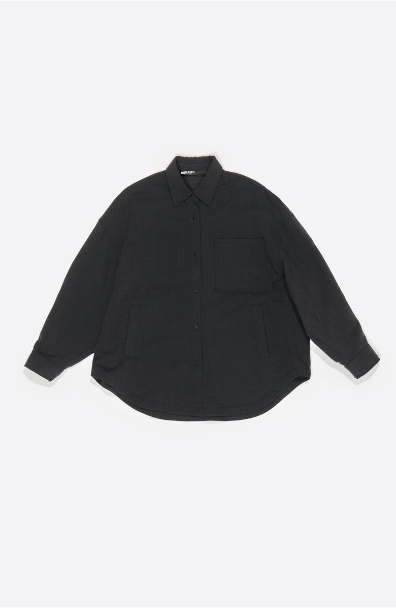 Bimba y Lola Oversize Shirt Textured Cotton, Main, color, Dark Grey