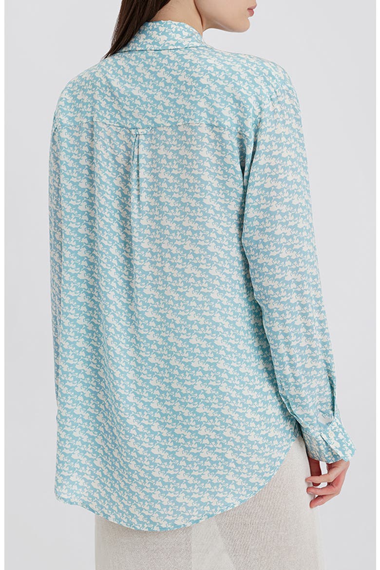 The Delmore Button-Up Top, Alternate, color, HORSE PRINT