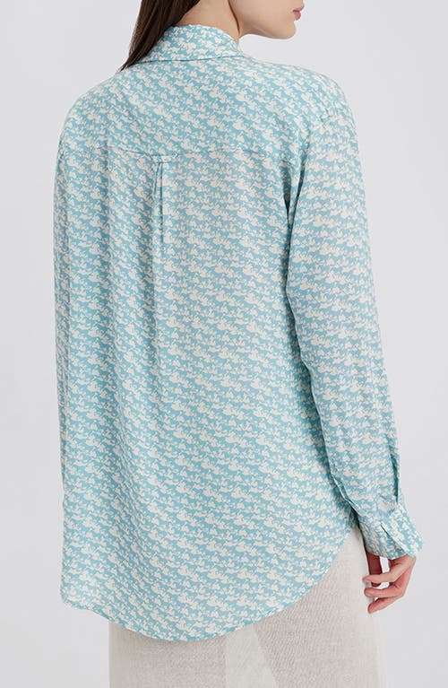 Solid & Striped The Delmore Button Down Shirt Top In Horse Print In Horse Print