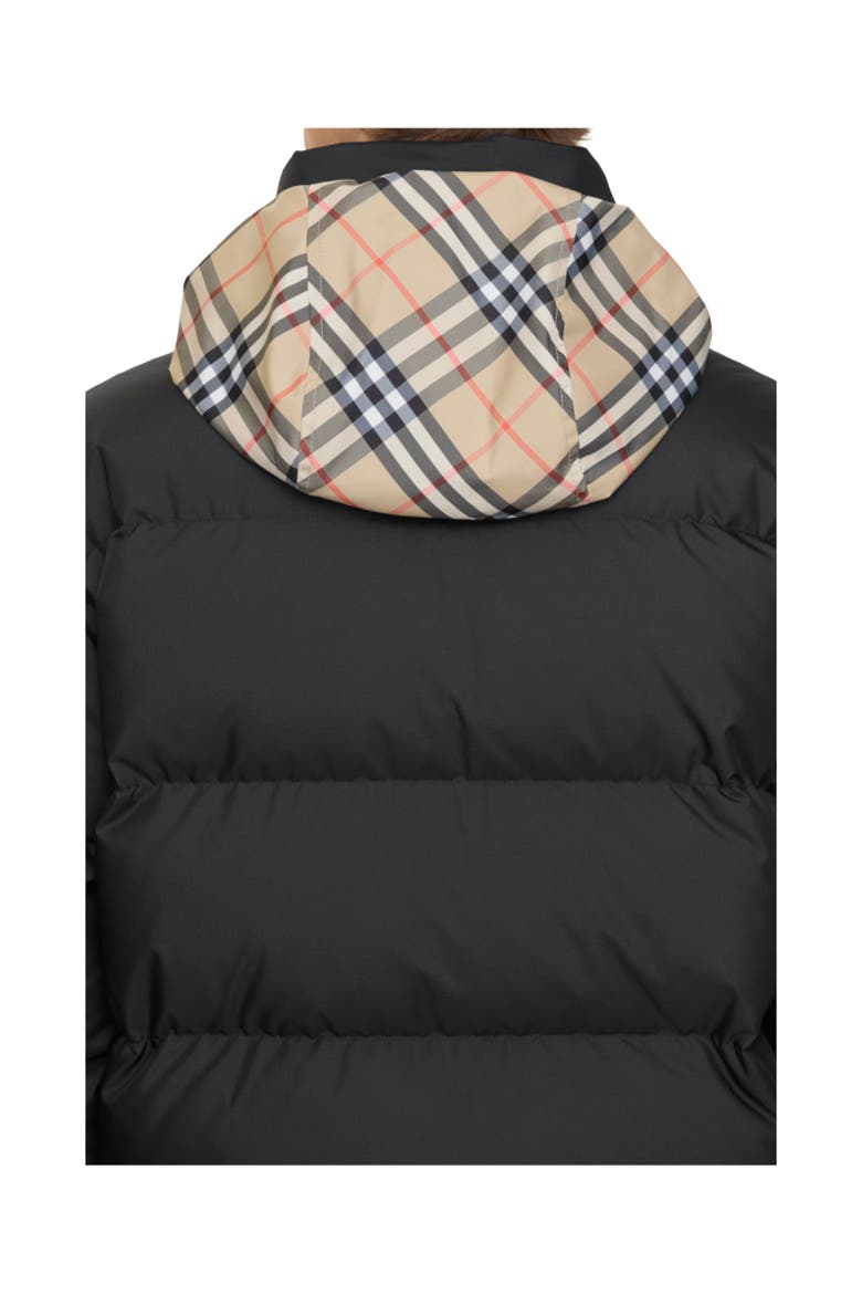 Checker-tape Snowdon Puffer Jacket, Alternate, color, Black