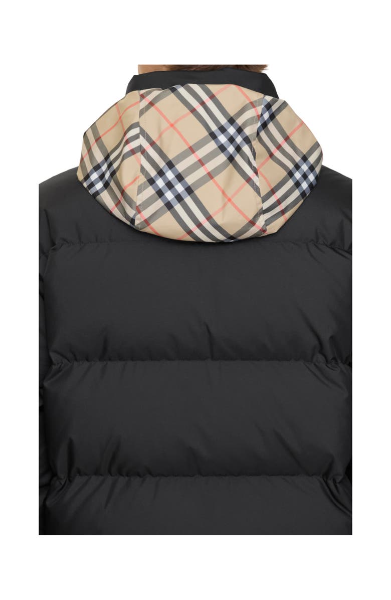 Burberry Checker-tape Snowdon Puffer Jacket, Alternate, color, Black