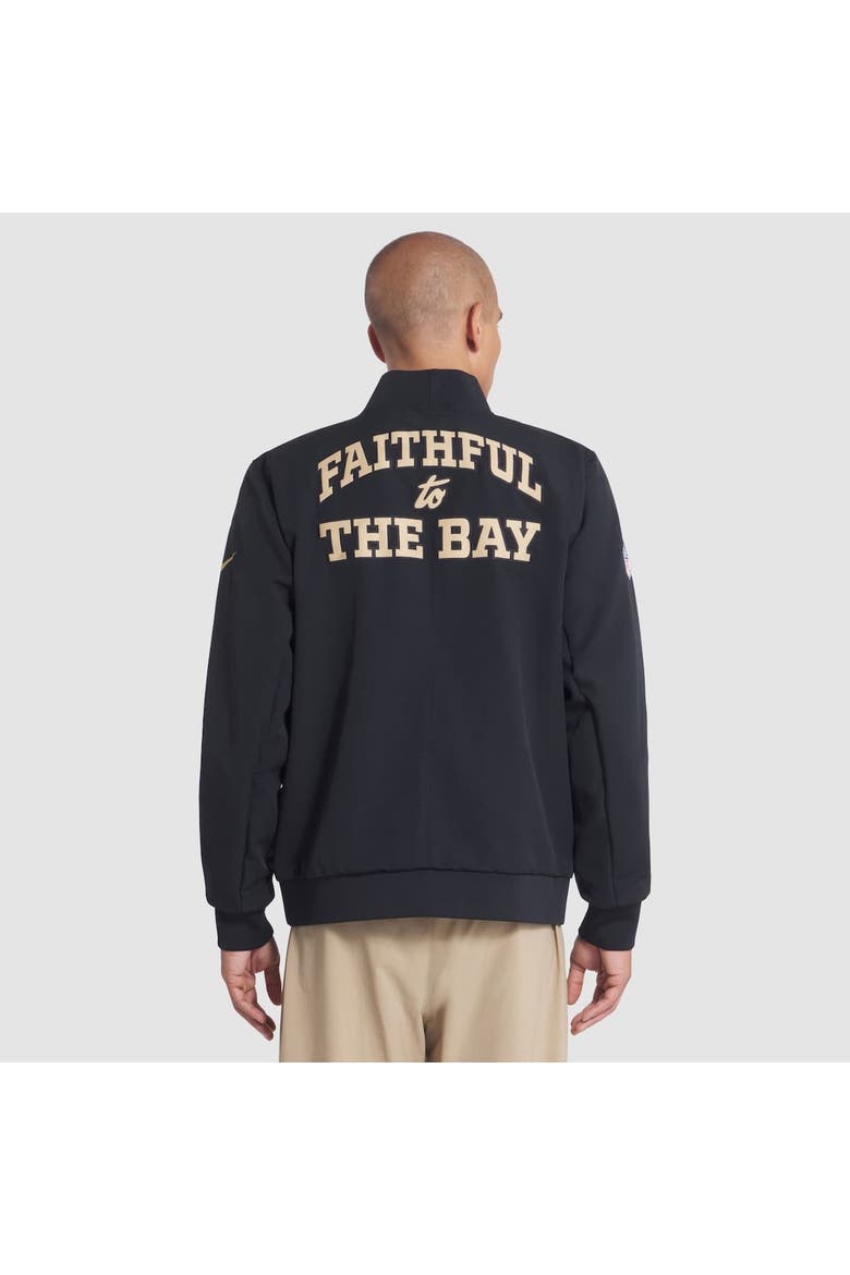 Men's Nike Black San Francisco 49ers 2025 Rivalries Collection Sideline Full-Zip Bomber Jacket, Alternate, color, Black
