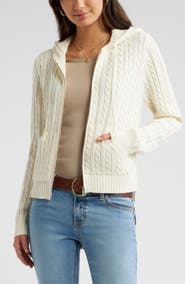 BP. Cable Stitch Hooded Cardigan