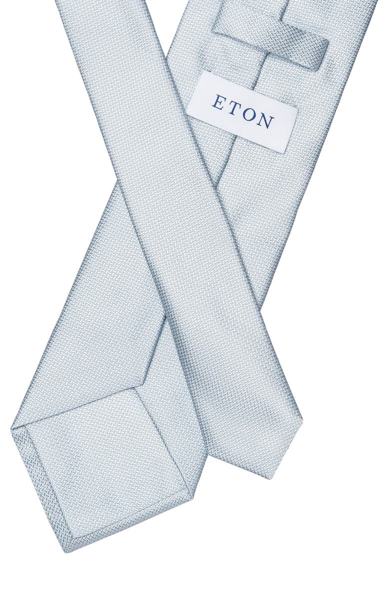 Eton Light Blue Textured Silk Tie, Alternate, color,