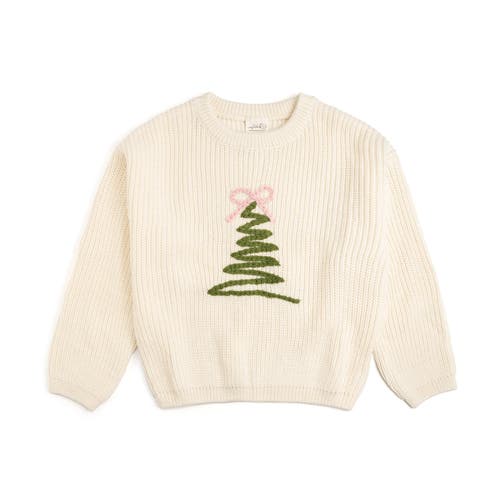 Sweet Wink Christmas Tree Knit Sweater In Brown