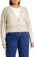 City Chic Remy Metallic Crop Cardigan