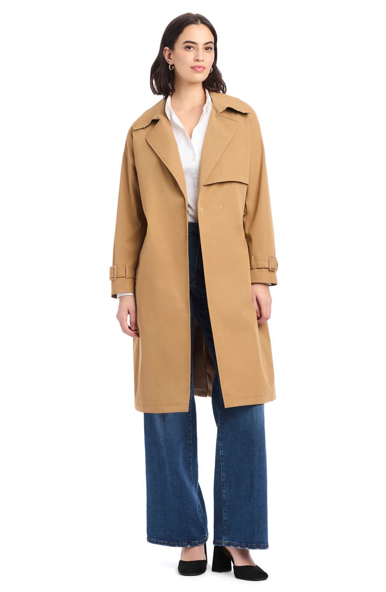 Kate Spade New York Water Resistant Belted Trench Coat, Alternate, color, Camel
