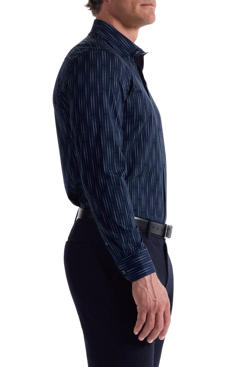 Bugatchi Jimmy OoohCotton<sup>®</sup> Dot Button-Up Shirt, Alternate, color, Navy