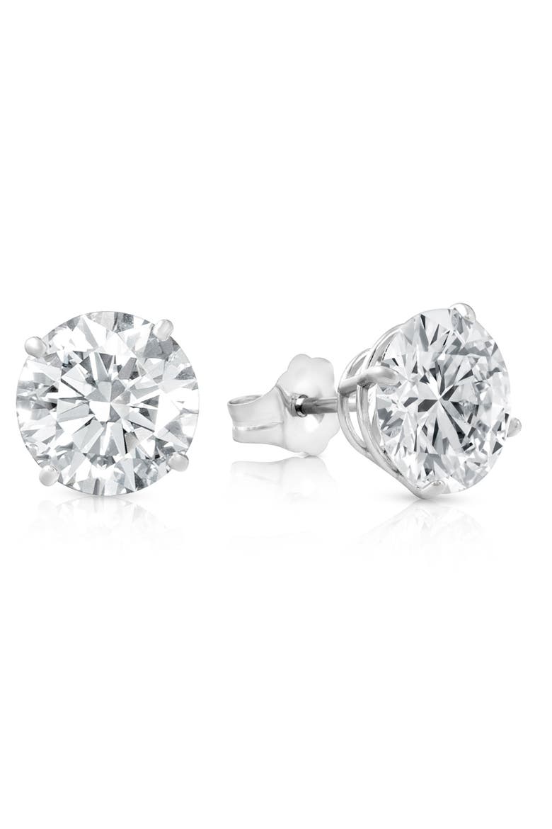 Certified 2Ct Diamond Studs 14k Gold Push Back, Alternate, color, 14k White Gold