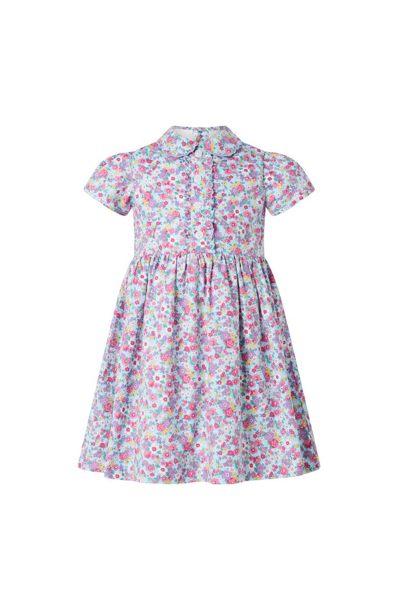 Rachel Riley Candy Floral Half Button-Front Dress, Main, color, 