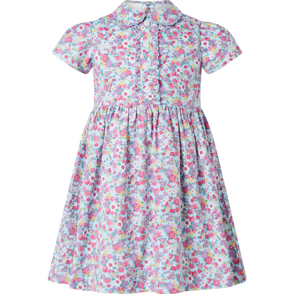 Rachel Riley Candy Floral Half Button-front Dress In Pink