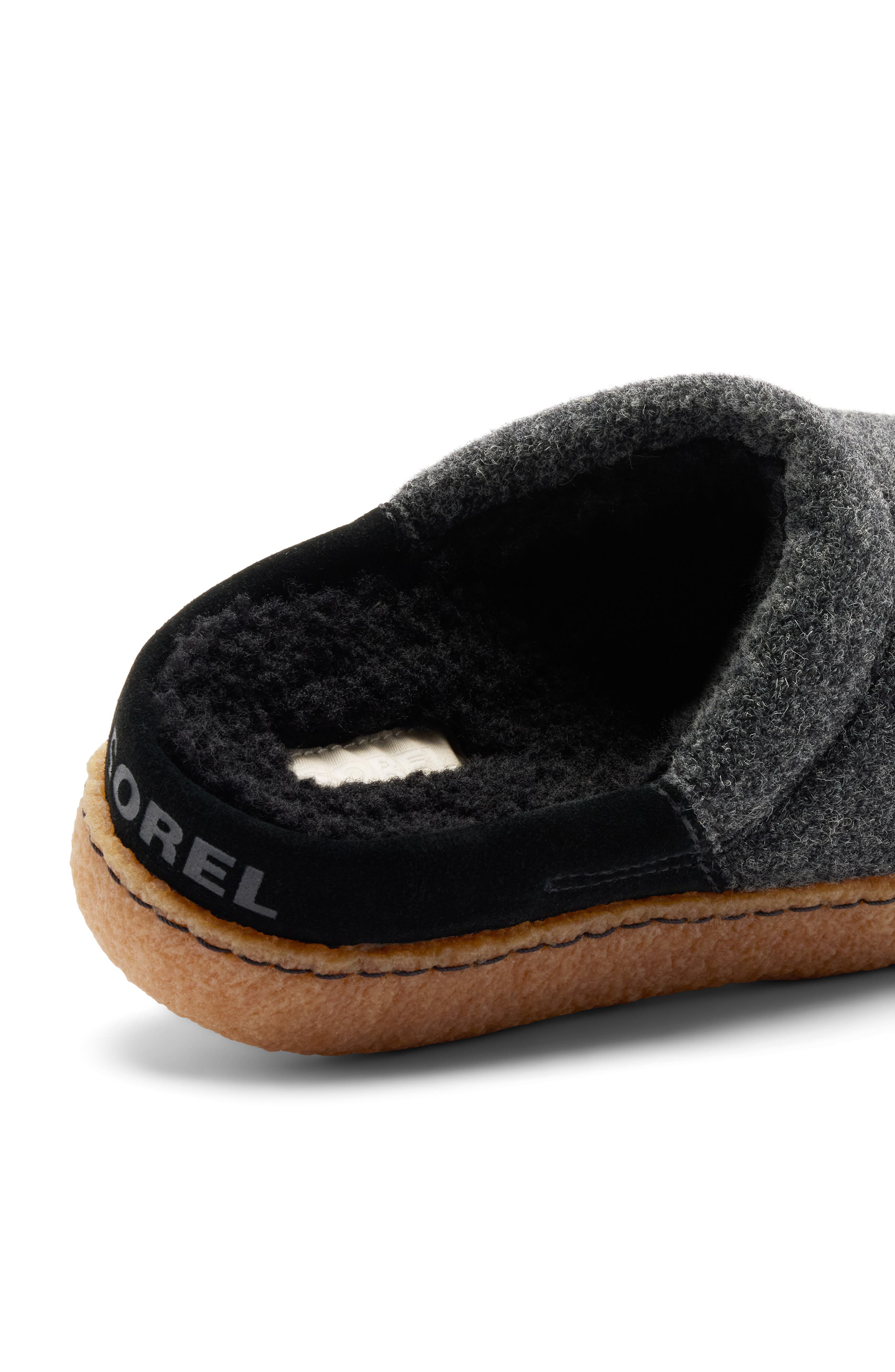 Nakiska III Faux Shearling Lined Slide Slipper, Alternate, color, BLACK/ GUM 2