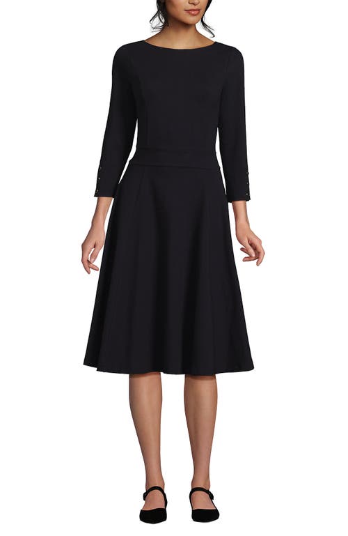 Lands' End Starfish 3/4 Sleeve Dress In Black