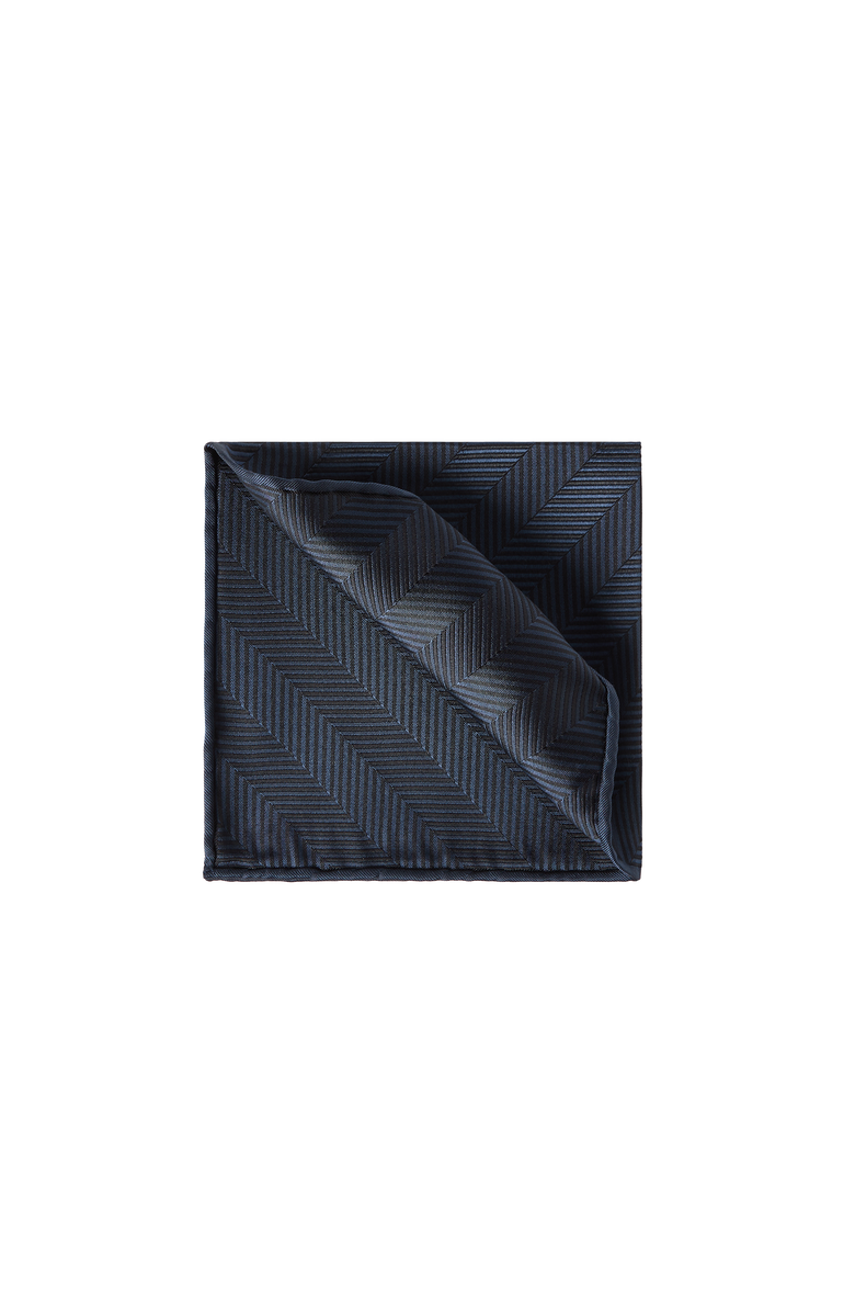 Brunello Cucinelli Silk chevron pocket square, Alternate, color, Blue