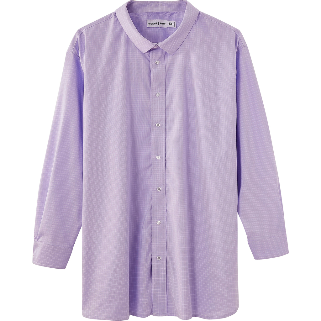 Regent Row Men's Big and Tall Long Sleeve Stanton Shirt, Tailored Fit, Performance Fabric & Ventilated Armholes in Pink-Stripe  product