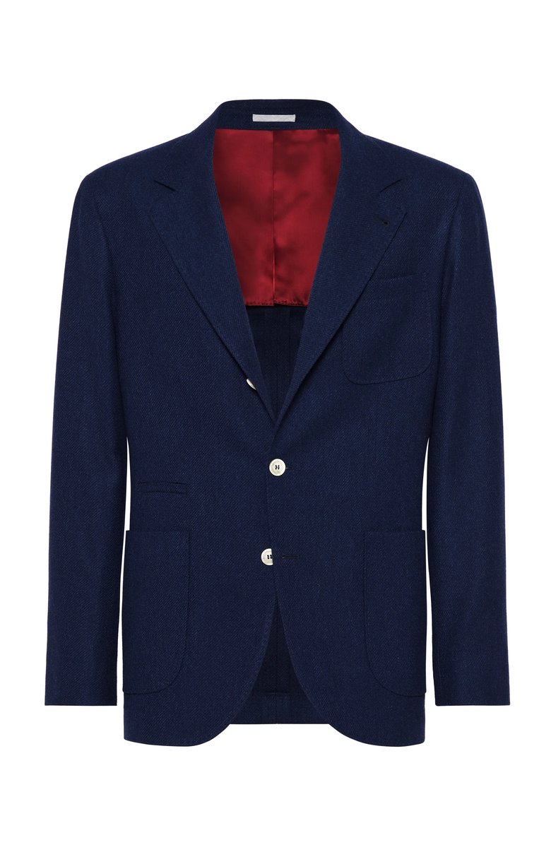 Brunello Cucinelli Diagonal twill unconstructed blazer, Main, color,