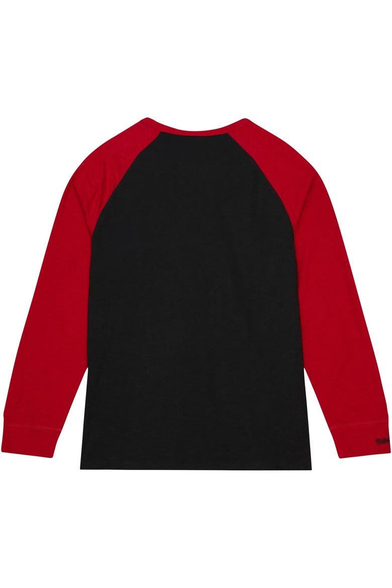 Men's Mitchell & Ness Black Oklahoma Sooners Legendary Slub Raglan Long Sleeve T-Shirt, Alternate, color, Black